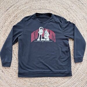 Nike Sweatshirt Mens‎ XL Black Heavy Weights Dri-Fit Fleece Crewneck Graphic
